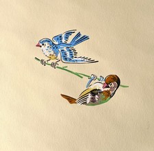 6/ Papier Peint Ancien Oiseaux