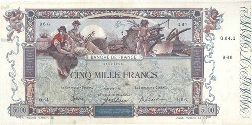 139 5000 francs 1 - francs, 29/1/1918