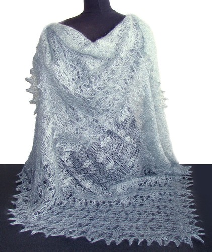 Châle russe couleur gris - châle,