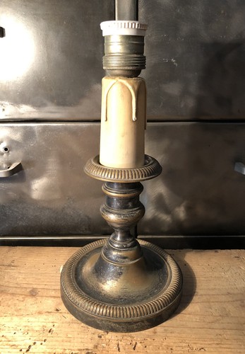Pied lampe métal argenté - de,