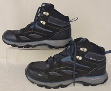 Quechua MH100 Mens 6.5 Mid Hiking Boots Waterproof Black Mesh Lace Up Synthetic