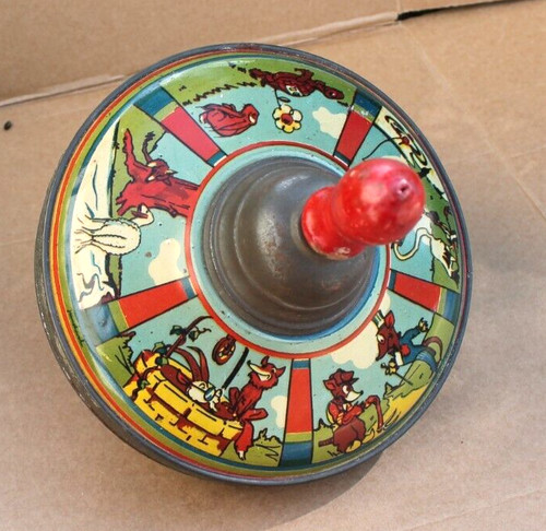 Ancienne toupie décorée - toupie,