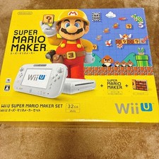 Nintendo Wii U Super Mario Maker Set 32GB White Game Console Booklet Excellent