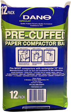 Pre-Cuffed Compactor Bags (12 Pack) - Precuffed, Garbage Compactor, Kitchen Lini