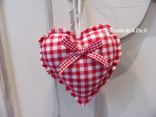 Coeur tissu vichy - en,