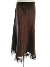 ⭐ ARRUBA Jupe longue pour Femmes Broderie de dentelle Brun 38 ⭐