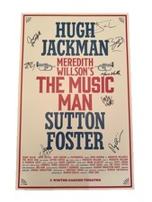 The Music Man Broadway Poster Signed By Hugh Jackman Sutton Foster And Cast