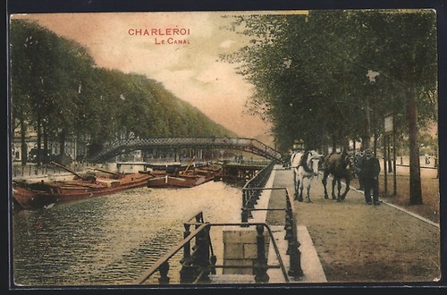 Cpa charleroi canal - cpa,