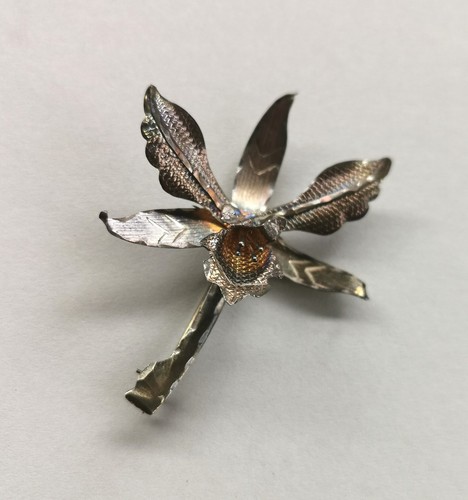 Ancien bijoux broche orchidée - bijoux,