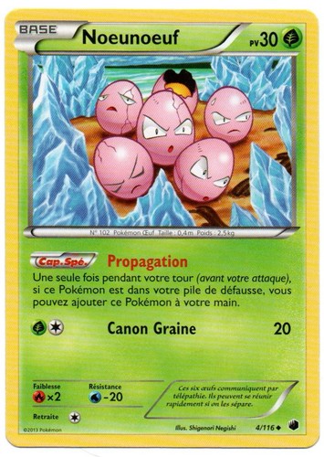 Carte pokémon noeunoeuf 116 - noeunoeuf, 4/116