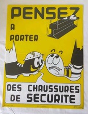 N25 SNCF safety poster thinking about wearing safety shoes 1988