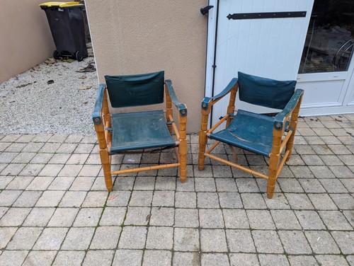 Ancien fauteuil safari - ancien,