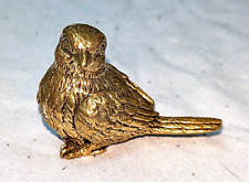 Sparrow Gold Lustre Vintage Bird Antique Victorian Ornament Old Figurine Brass