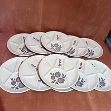 Assiettes À Fondue Faïence Saint Armand, Sologne Fleur Bleue