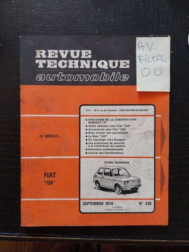 Revue technique fiat - revue, 126