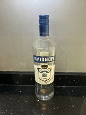 Smirnoff Blue Label Vodka 1 Liter 50% Vol. 100 Empty Bottle Rare
