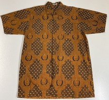 Vintage Popiler Button Up Shirt Sz XL Bali Batik Beach Tiki Floral Abstract 80s