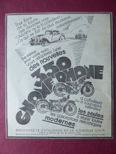 1933 pub gnome rhone - 3/1933, moto