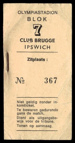 Billet 1975 club brugge vs - 1975,