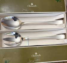 COUVERTS A SALADE EN  METAL ARGENTE MODELE AMERICA ART DECO CHRISTOFLE ART DECO