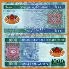Mauritania, 1000 Ouguiya, 2014, P-19, UNC POLYMER