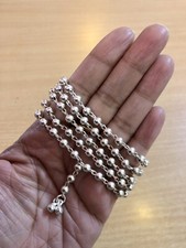 ROSAIRE en argent sterling Japa Jaap Mala 108+3 perles 34 pouces 18 grammes L...