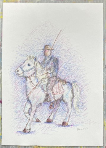 Dessin ancien camargue gardian - dessin,