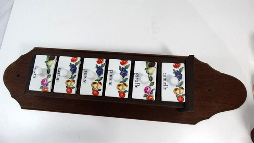 Etagère épices bois ses 6 - bois, et