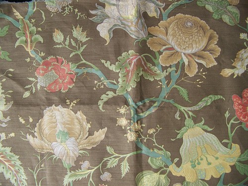 Coupon tissu fleurs motifs - coupon,