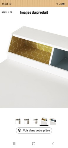 Bureau blanc autoportant avec
