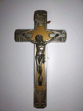 Crucifix art déco en métal