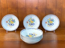 Bernardaud Limoges “Borghese” Coupe Soup Bowls – Set of 6, 8 1/4'', MINT