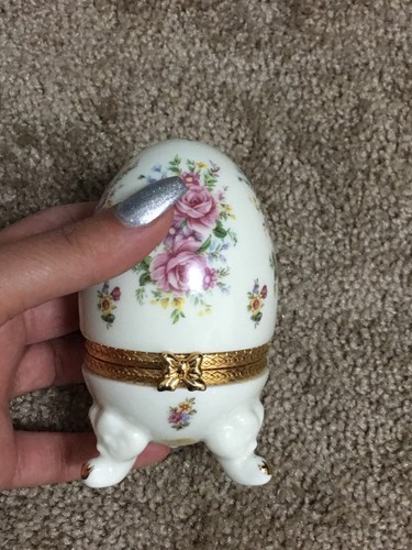 Porcelain egg shaped floral - egg,