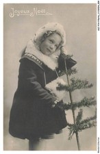 ASJP14-0760-GIRL - Portrait of a Girl and a Fir Tree - Merry Christmas