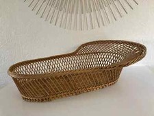 3 ⚜️ Old Pretty Wicker and Rattan Crib for Baby Weighing Vintage Authentic