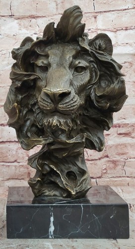 Bronze lion tête statue art - bronze,