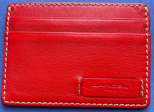 Porte carte lancel cuir lisse - porte-carte,