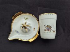 Antique Porcelain Juicer & Matching Glass, Made Of Berry