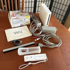 Nintendo Wii Console Bundle - With Wii Motion Plus Remote + All Wires + 7 Games