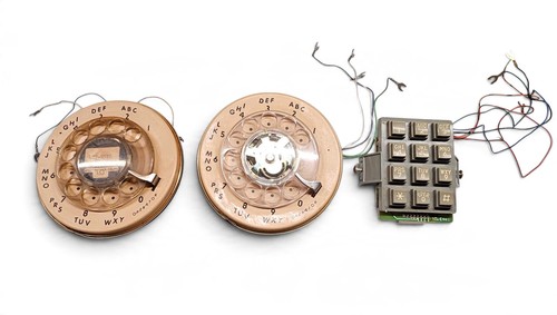 Vintage telephone rotary dials - telephone,