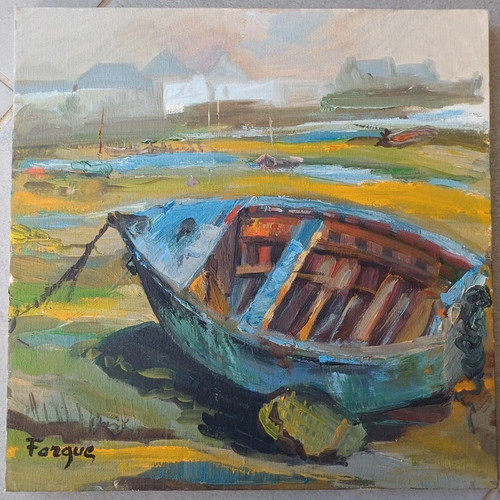 Beau tableau barque - , peinture