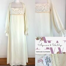 Vintage 1970s John Charles Prairie Bridgerton Dress Size U.K. 10 Wedding Cream