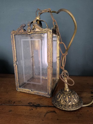 Ancien lustre métal doré - ancien,