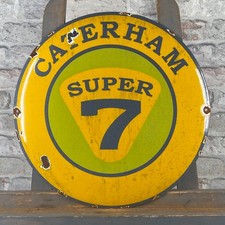 CATERHAM Enamel Sign ø 16.1" (41cm) Rare Vintage Garage Showroom Wall Decoration