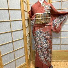 6143# Kimono Japonais Vintage Femme Tissu Soie Robe Kimono Vendu uniquement S...