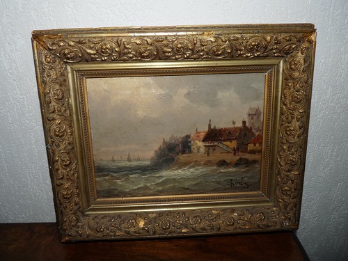 Superbe tableau marine huile - marine,