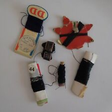 6 Spools Cotton Yarn Scotland Crochet Knitting Sewing Black Blue French Riviera N5480