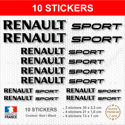 Stickers renault sport noir - sport,