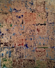 ALEXANDRE PONS/Abstrait contemporain-feuilles d'or-pièce unique format 81x65 cm