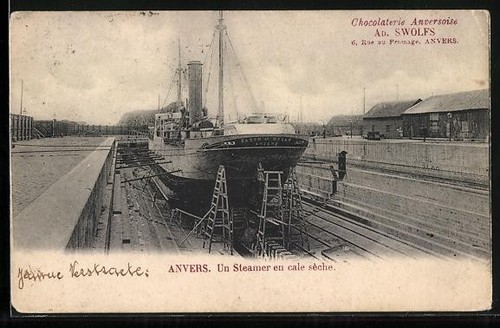 Anvers steamer en cale - anvers,,